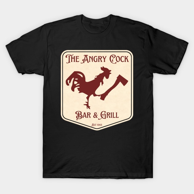 The Angry Cock Bar & Grill T-Shirt by Daz Art & Designs